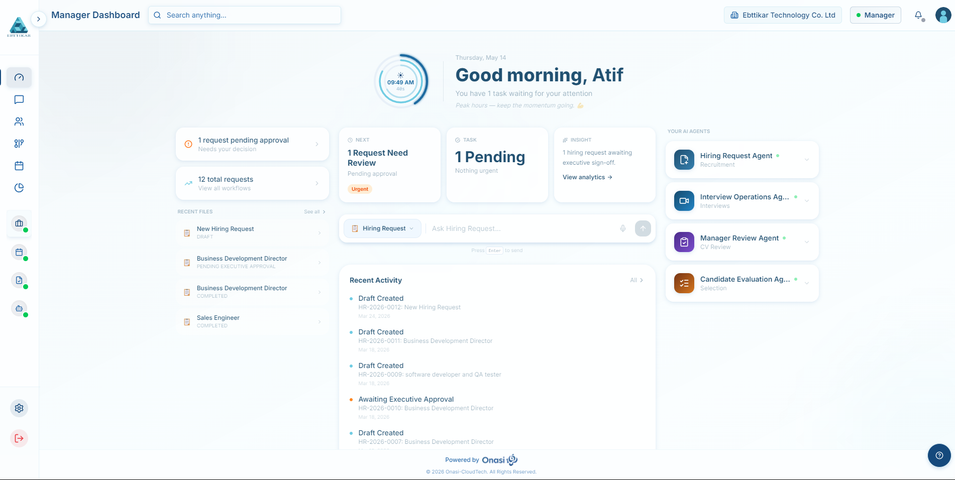 Ebttikar Alpha-One — main workspace