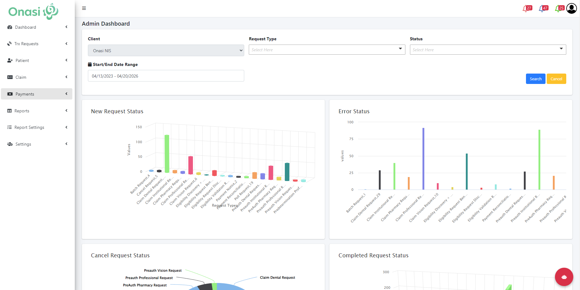 Onasi RCM — main view